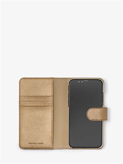 coque iphone x michael kors|Saffiano Leather Folio Case for iPhone X/XS .